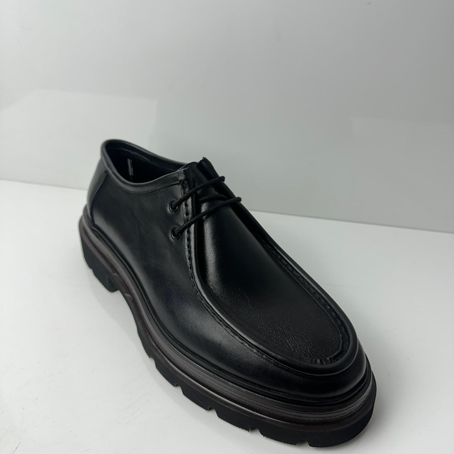 EVA TABAN SİYAH MAT DERİ AYAKKABI