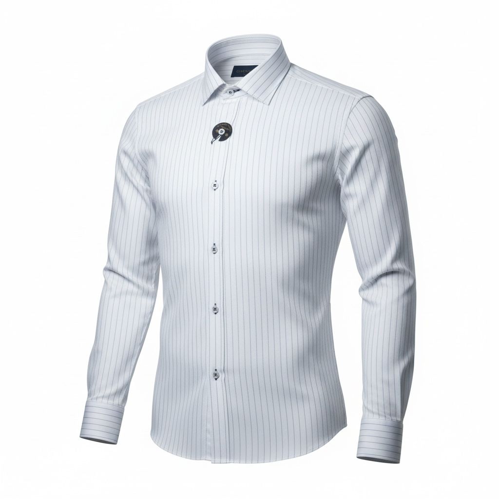 MAVİ ÇİZGİLİ BEYAZ GÖMLEK