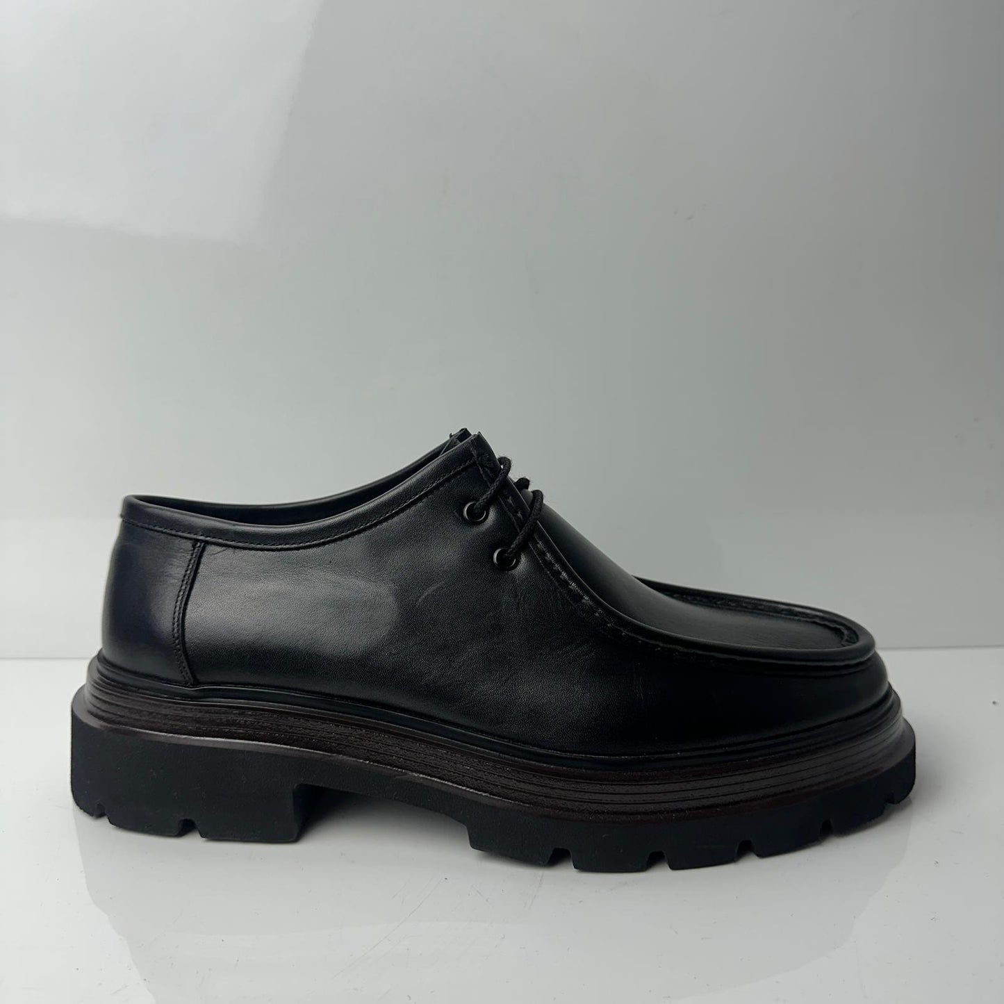 EVA TABAN SİYAH MAT  DERİ AYAKKABI