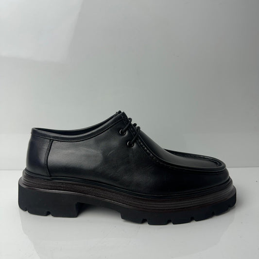 EVA TABAN SİYAH MAT  DERİ AYAKKABI