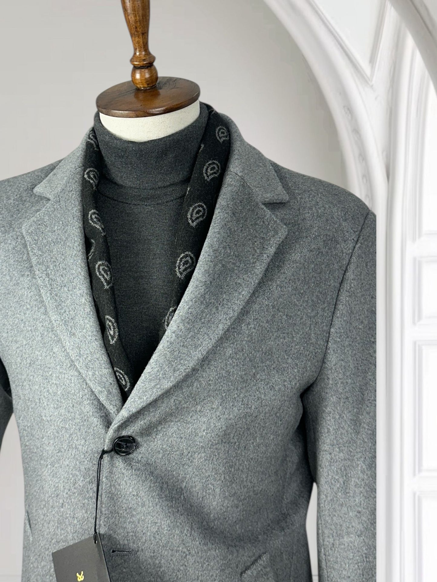 GRİ CEKET YAKA KABAN