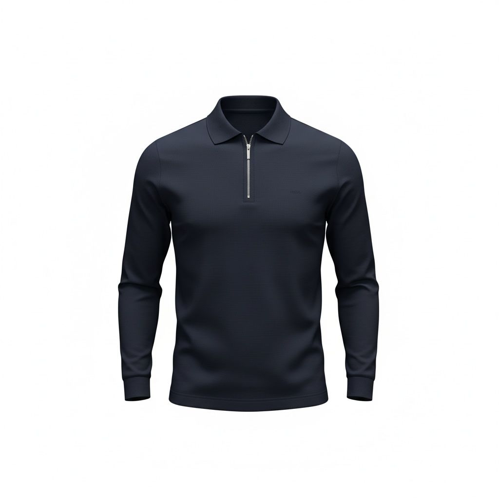 YARIM FERMUARLI TRİKO - LACİVERT