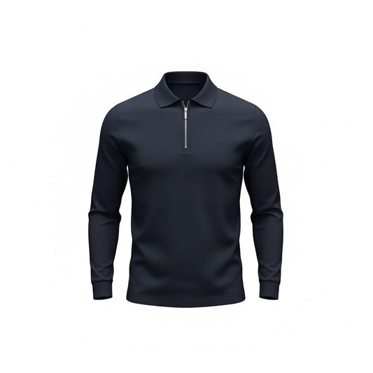 YARIM FERMUARLI TRİKO - LACİVERT