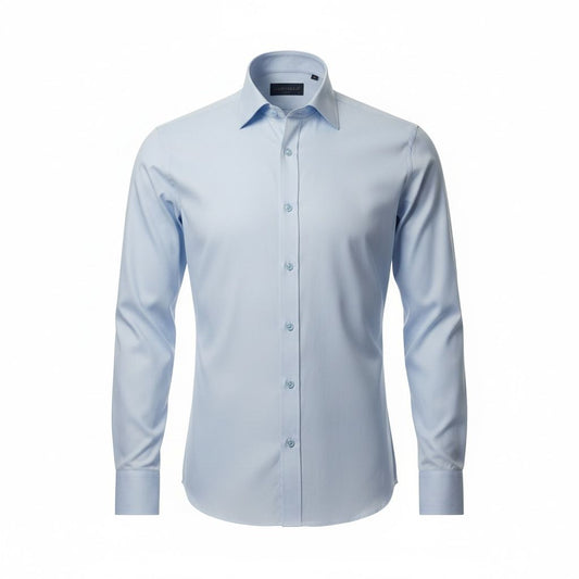 BUZ MAVİSİ PAMUK SATEN GÖMLEK