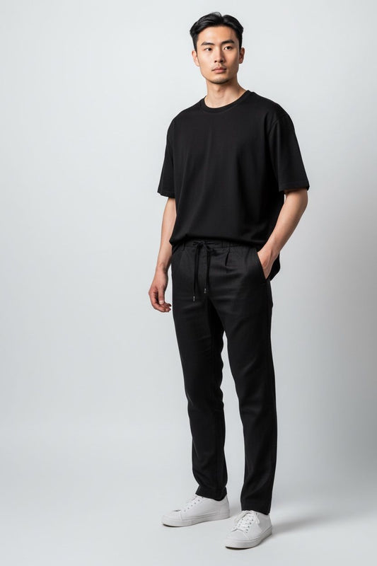 JOGGER KUMAŞ PANTOLON - SİYAH