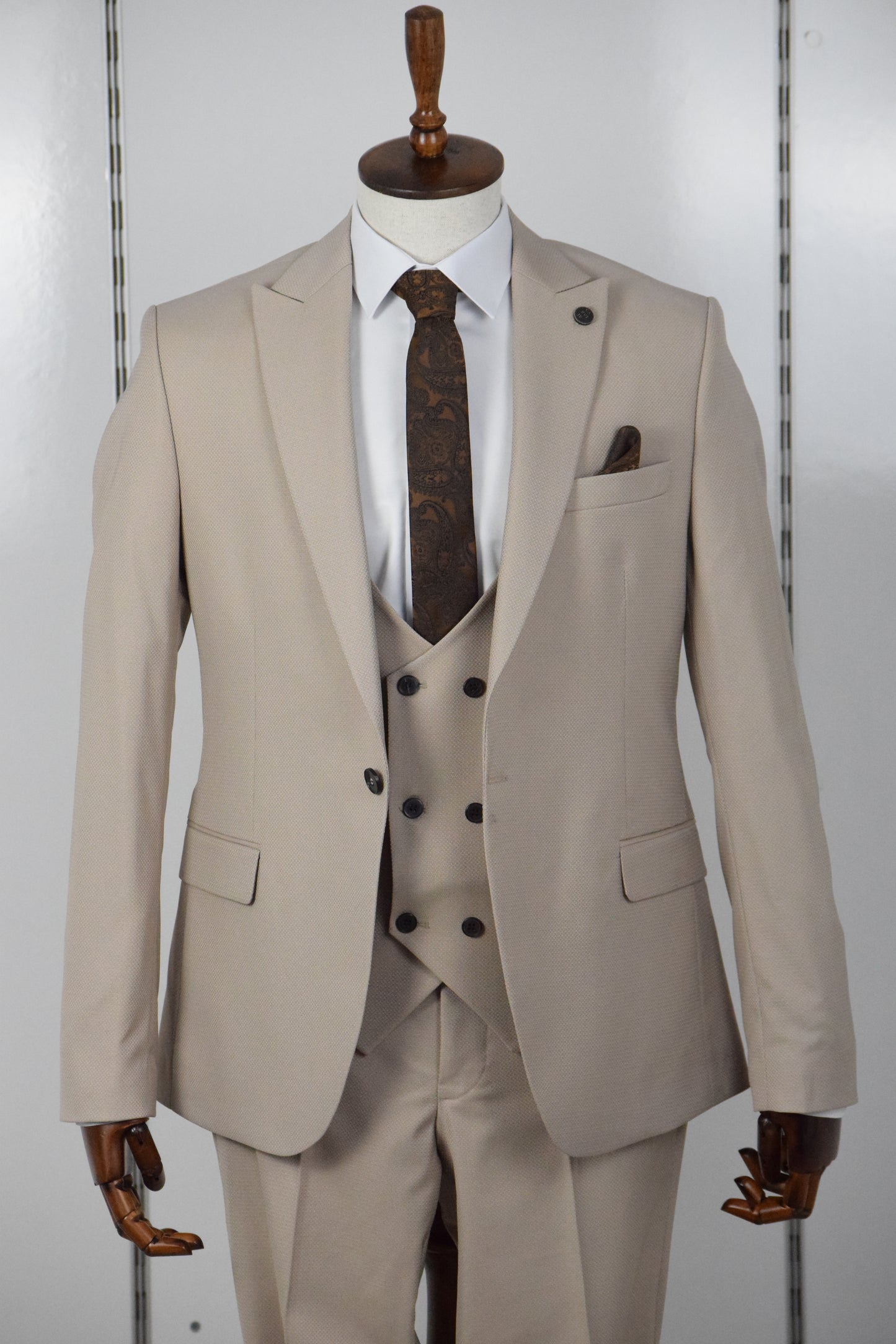 YELEKLİ TAKIM ELBİSE - BEJ