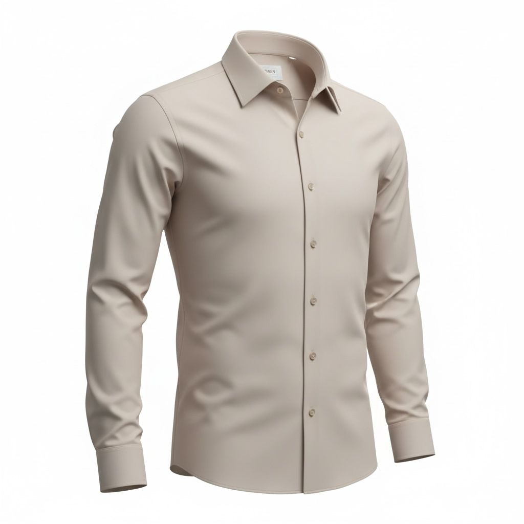 BEJ PAMUK SATEN GÖMLEK