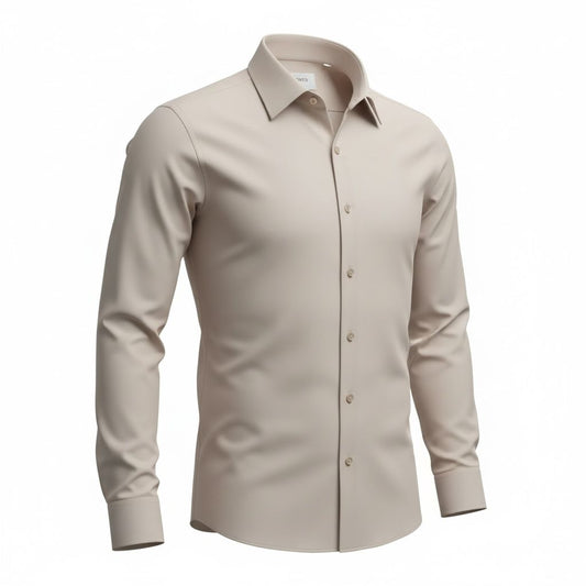 BEJ PAMUK SATEN GÖMLEK