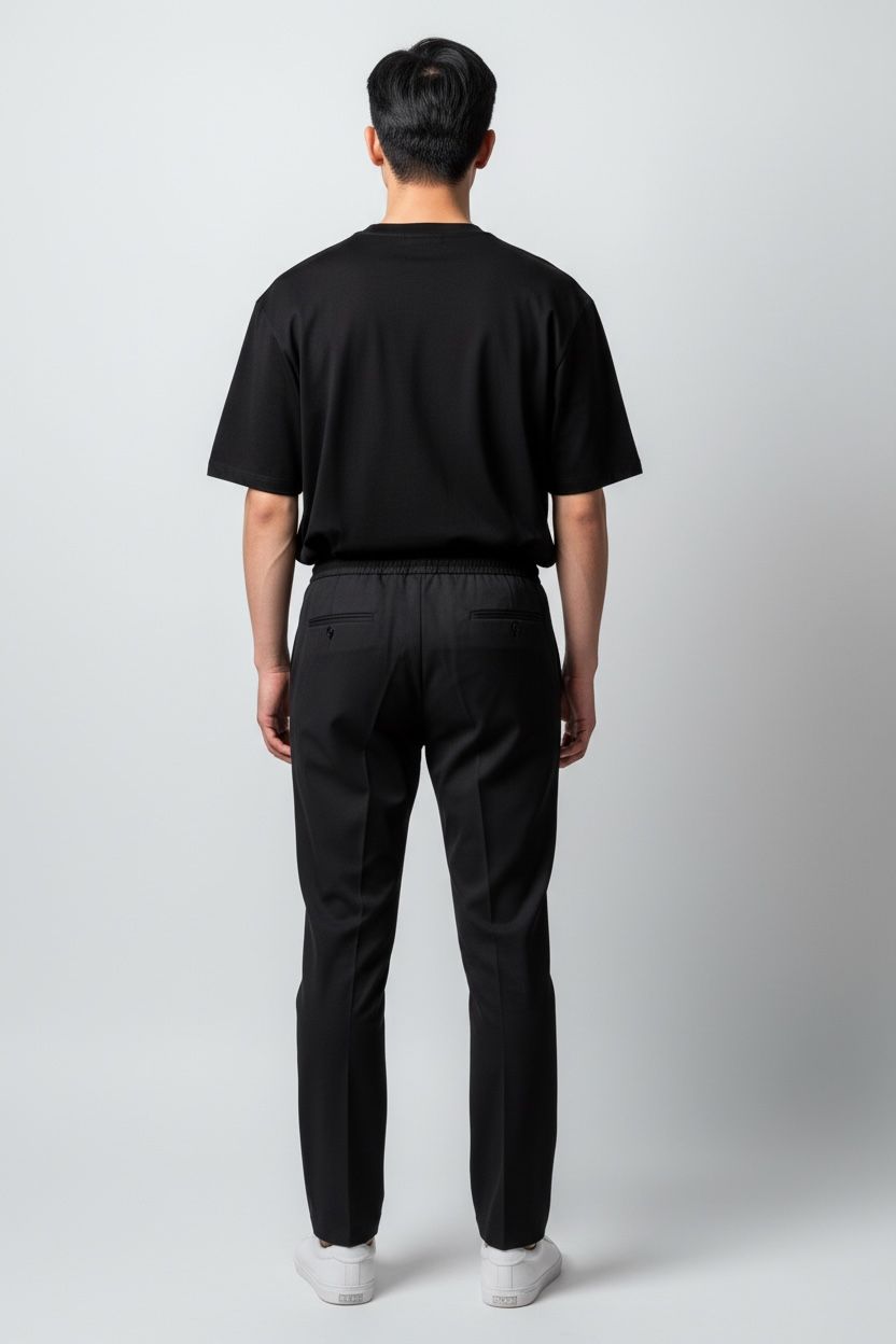 JOGGER KUMAŞ PANTOLON - SİYAH
