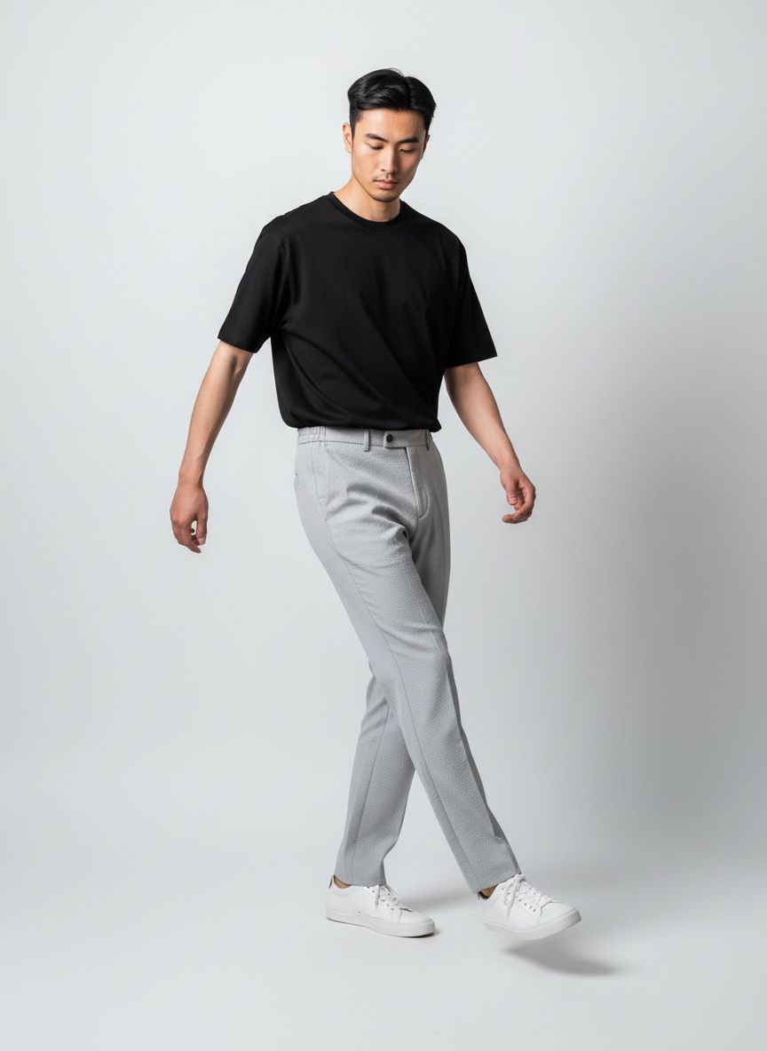 GOFRE KUMAŞ PANTOLON - GRİ