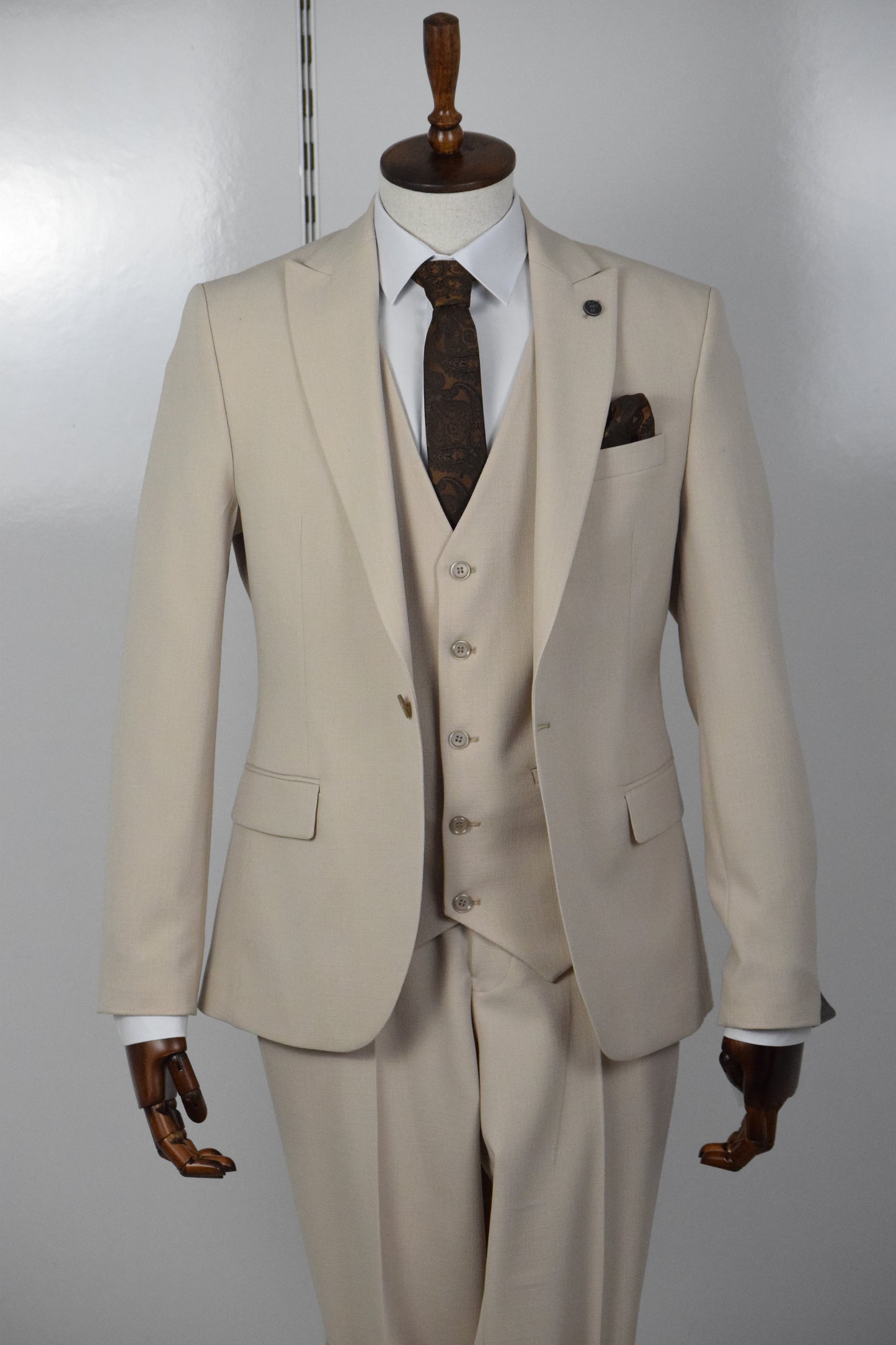 DÜZ YELEKLİ TAKIM - BEJ