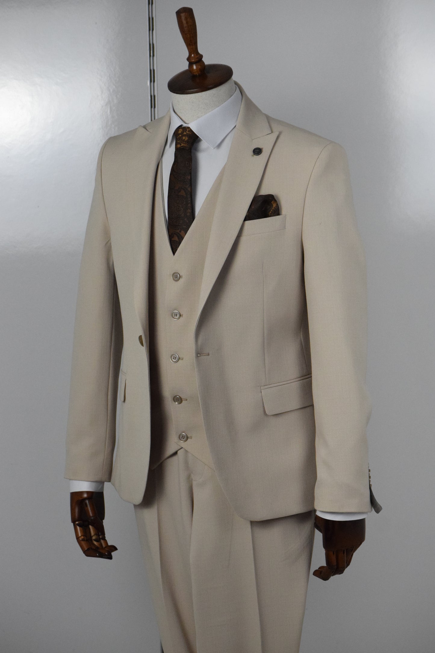 DÜZ YELEKLİ TAKIM - BEJ