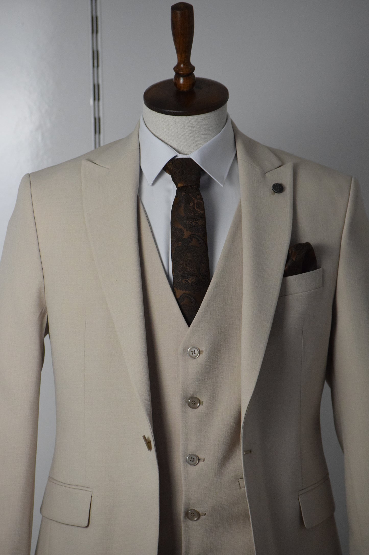 DÜZ YELEKLİ TAKIM - BEJ