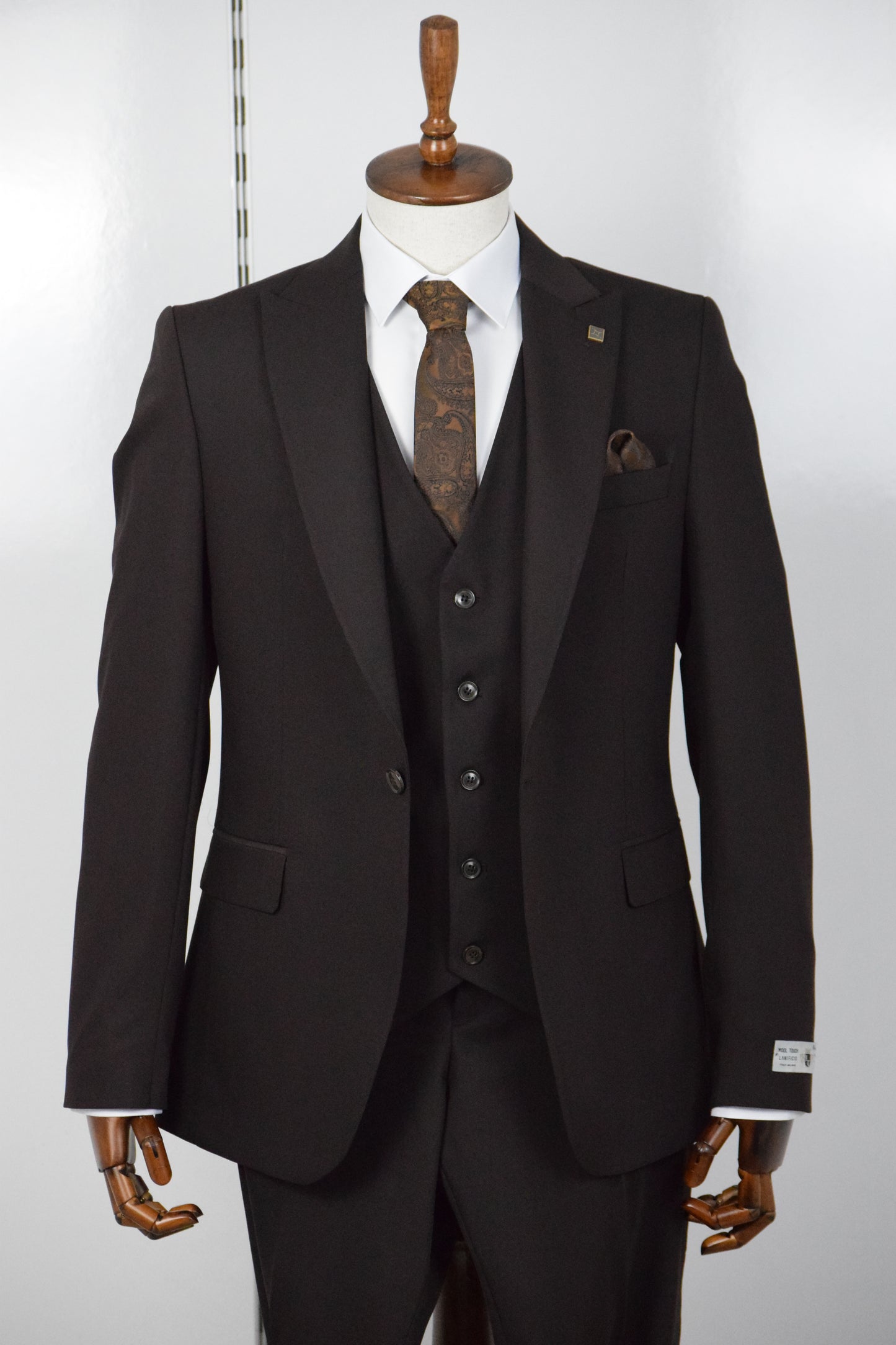 DÜZ YELEKLİ TAKIM - KAHVERENGİ