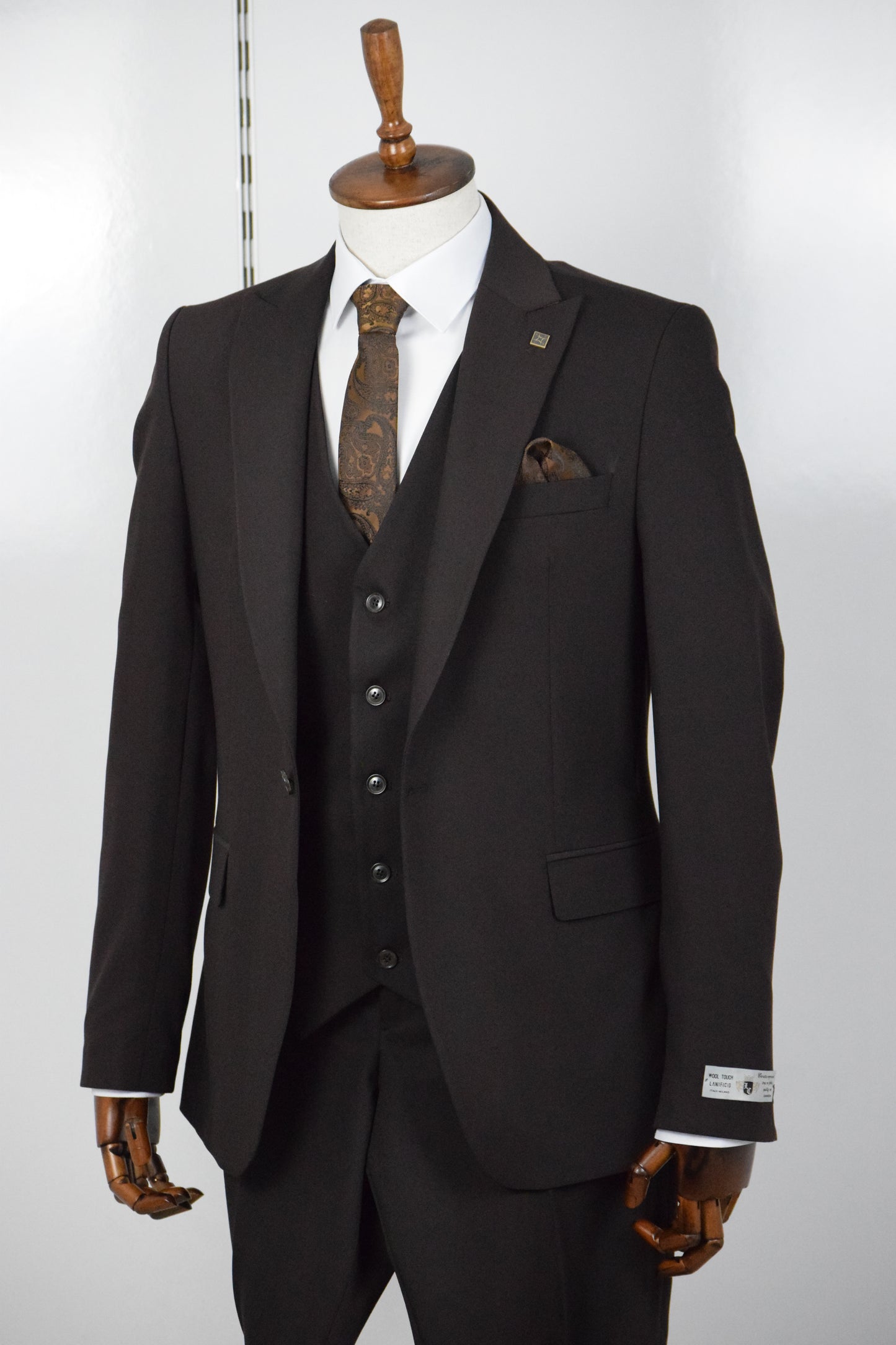 DÜZ YELEKLİ TAKIM - KAHVERENGİ