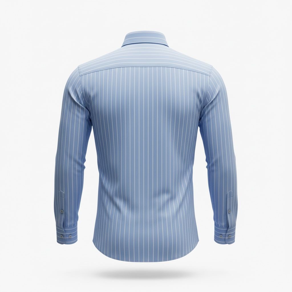 BEYAZ ÇİZGİLİ MAVİ GÖMLEK