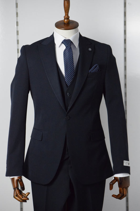 DÜZ YELEKLİ TAKIM - LACİVERT