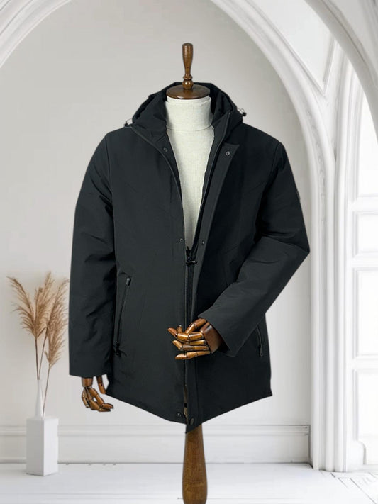 KAPÜŞONLU SİYAH MONT