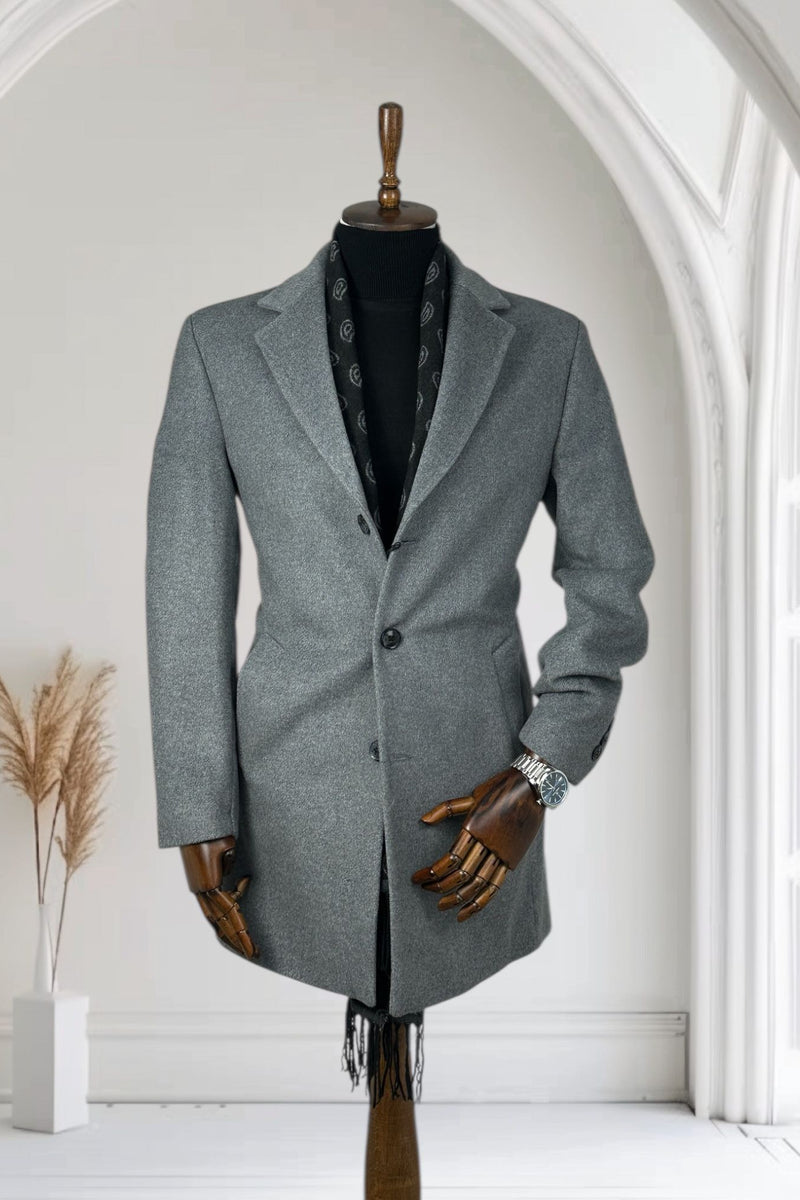 GRİ CEKET YAKA KABAN