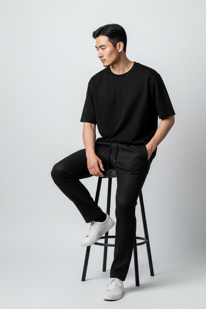 JOGGER KUMAŞ PANTOLON - SİYAH