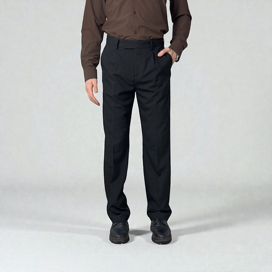 BAGGY FİT KUMAŞ PANTOLON - SİYAH