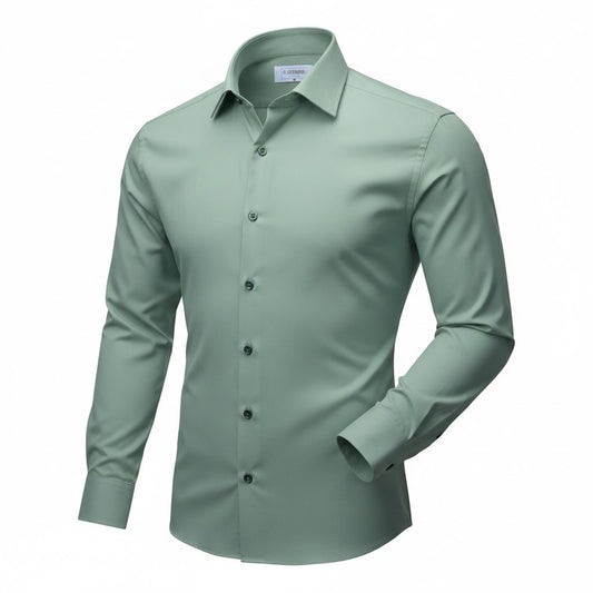 YEŞİL PAMUK SATEN GÖMLEK