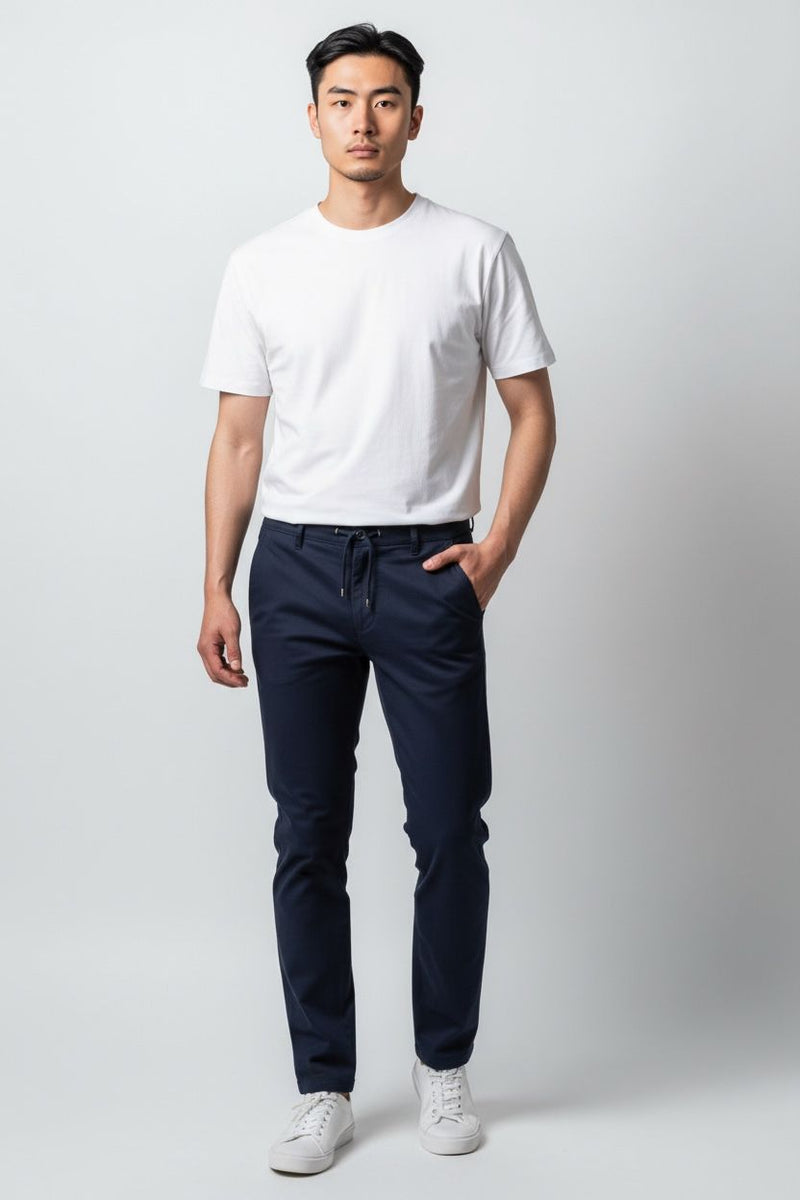 JOGGER KUMAŞ PANTOLON - LACİVERT
